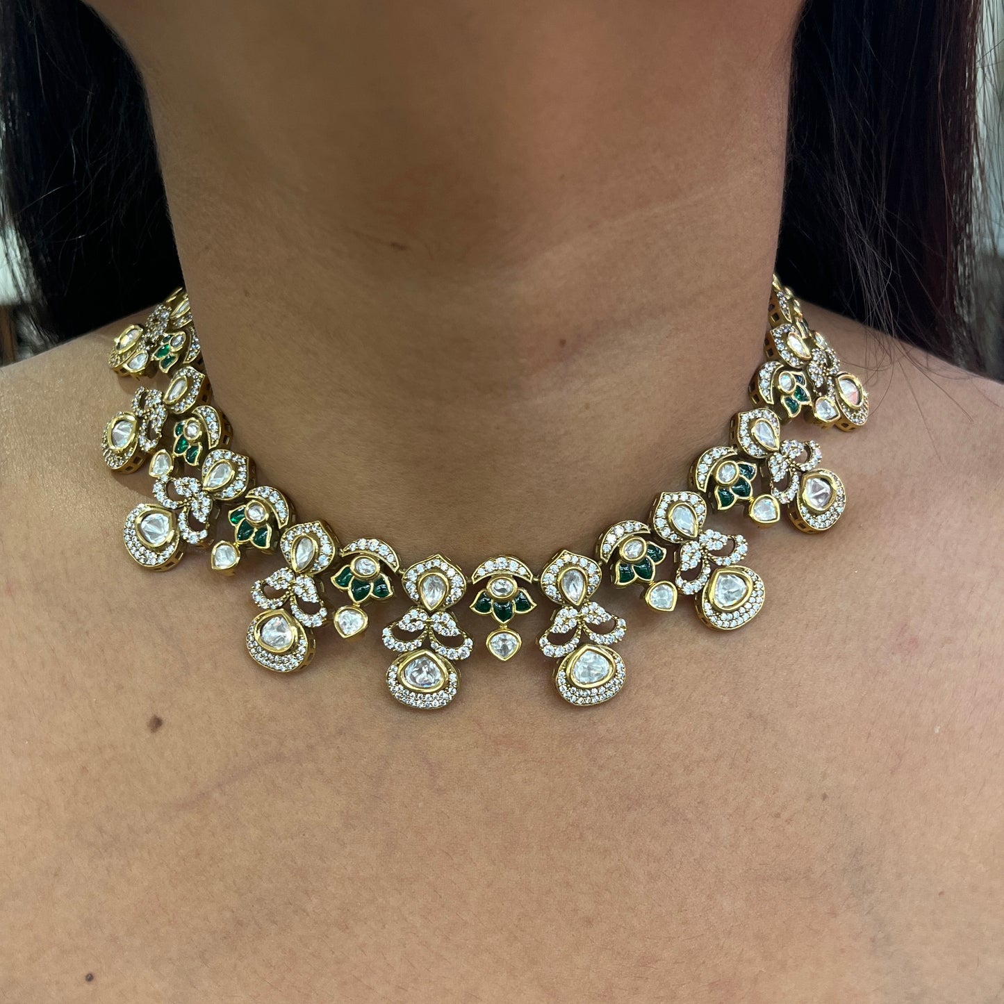 Nooréva Moissanite Polki Necklace Set