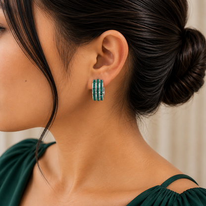 Luxe Triple Row Hoop Earrings