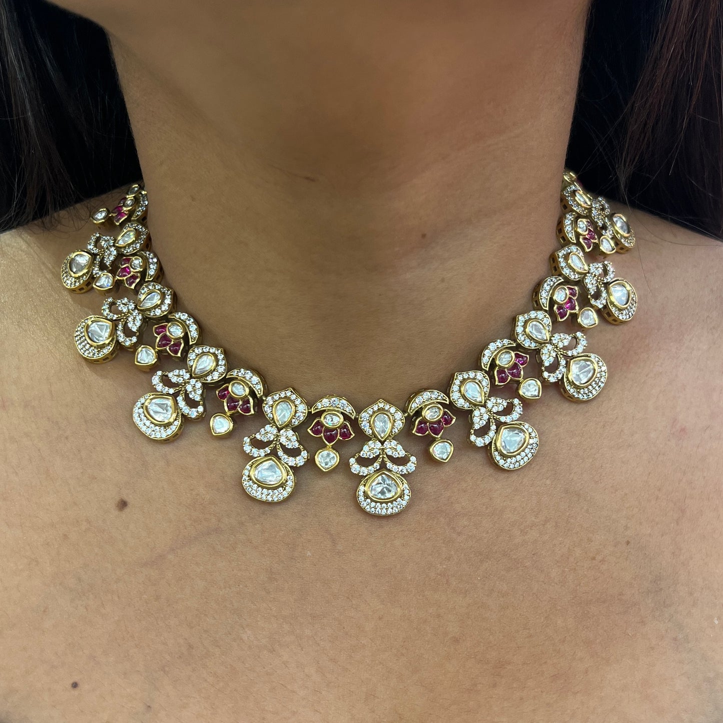 Nooréva Moissanite Polki Necklace Set