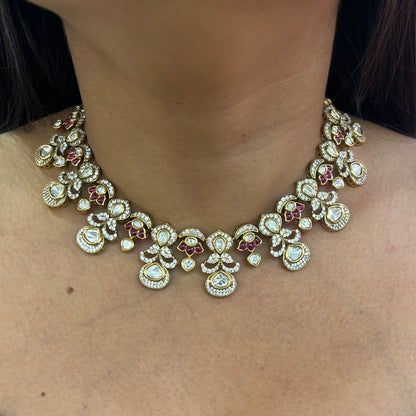 Nooréva Moissanite Polki Necklace Set