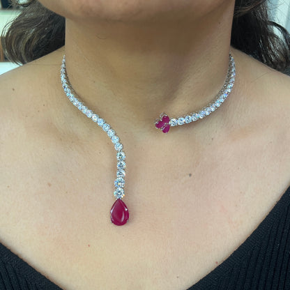 Regal Open-Back Diamond Collar Necklace