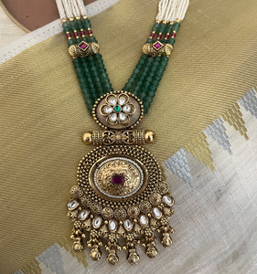 Classic Rajwadi Antique Gold & Kundan Rani Haar