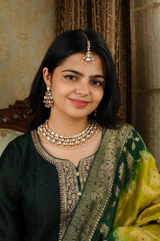 Pearl Peroi Kundan Semi-Bridal Set