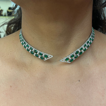 Emerald Luxe Diamond Collar Necklace