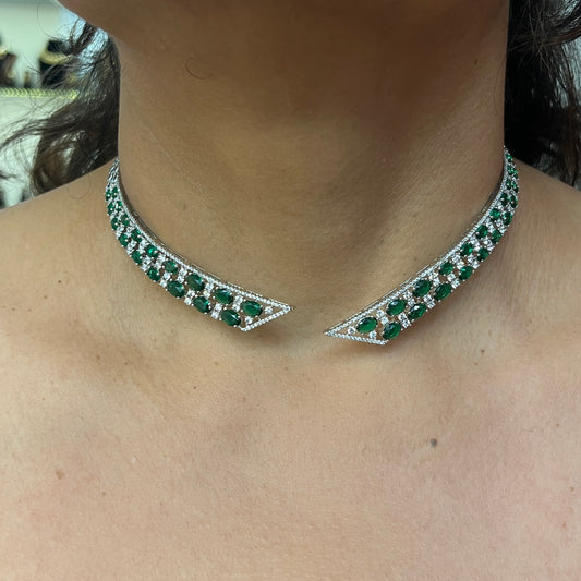 Emerald Luxe Diamond Collar Necklace