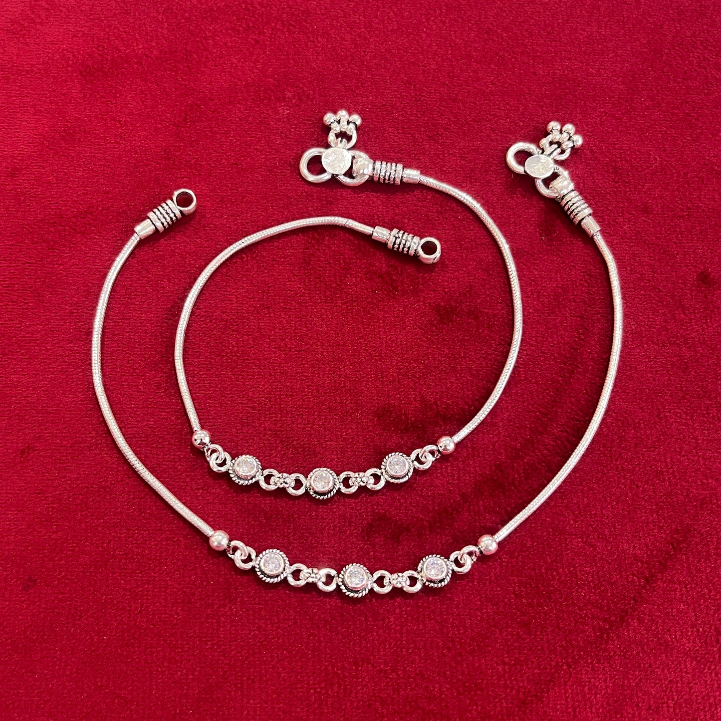 Noor Handmade Oxidized Silver Payal