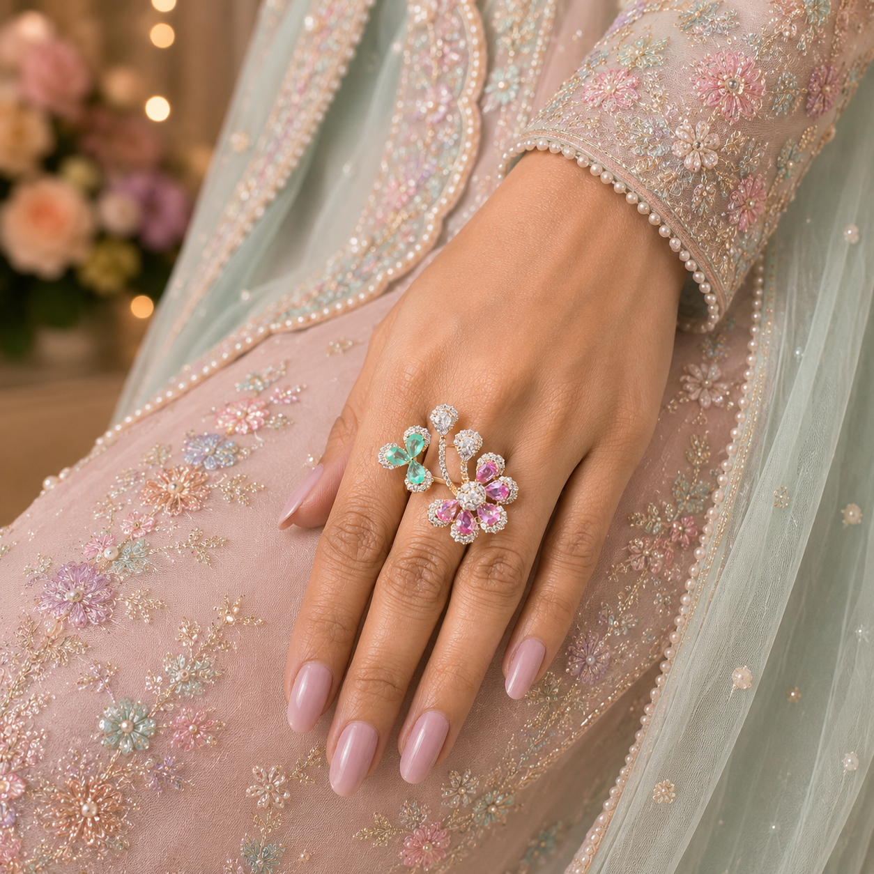 Pastel Bloom Duo Ring