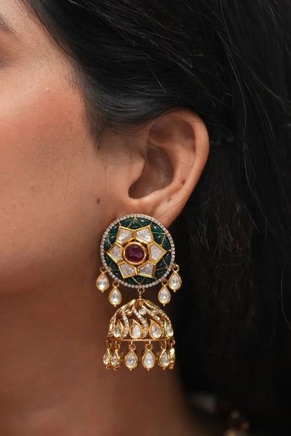 Rajnidhi Moissanite Polki Hasli Set