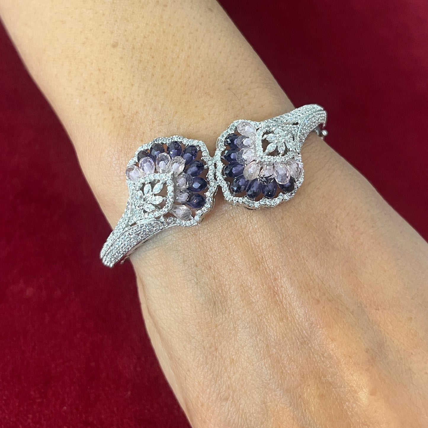 Pastel Bloom Cross Diamond Bracelet