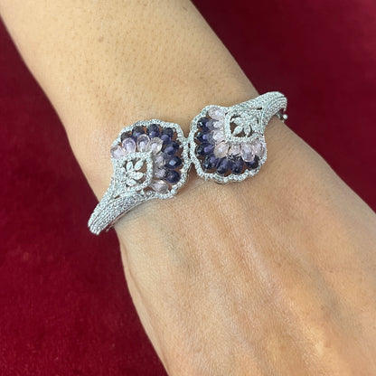 Pastel Bloom Cross Diamond Bracelet