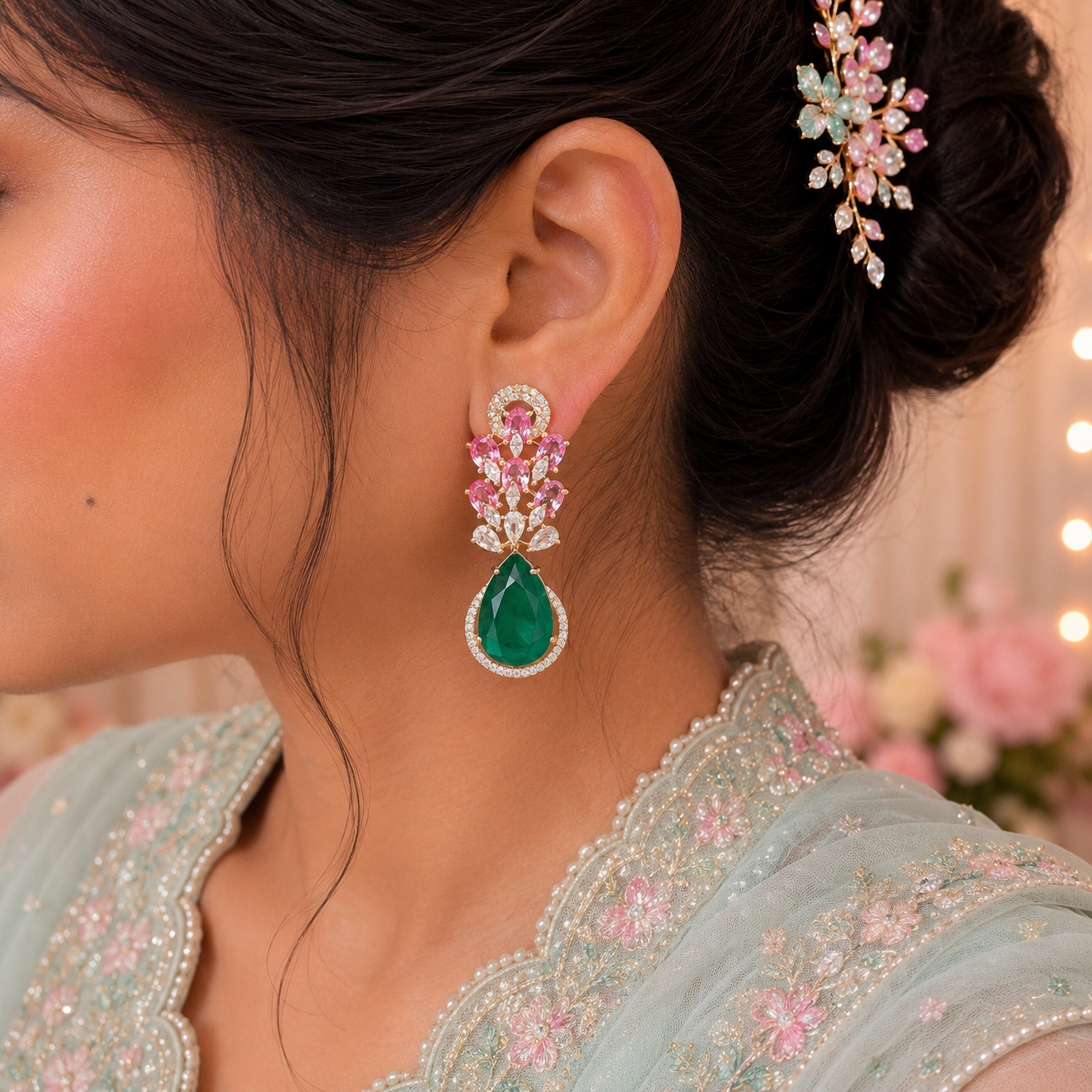 Royal Dewdrop Statement Earrings