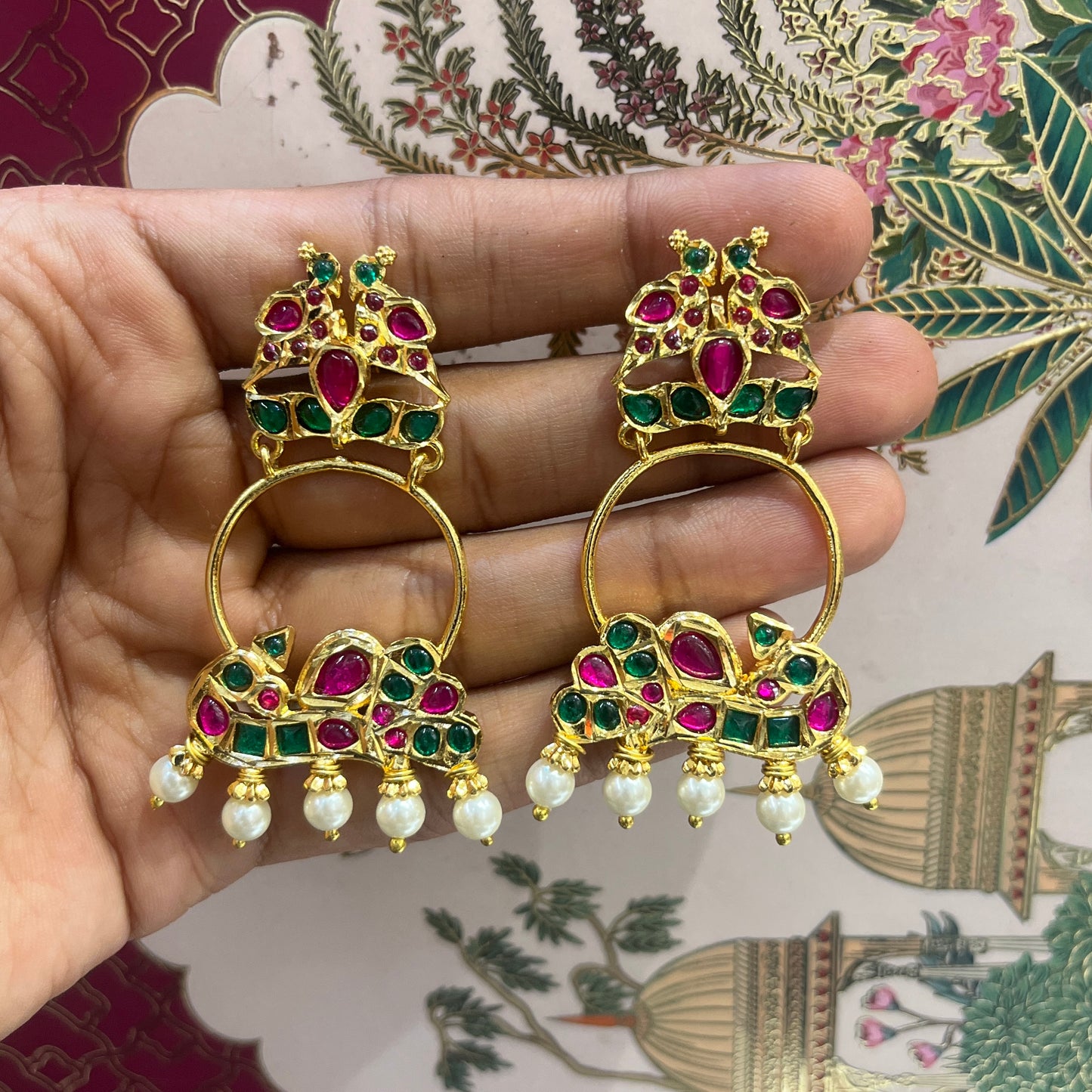 Mayura Darbar Hyderabadi Jadau Earrings