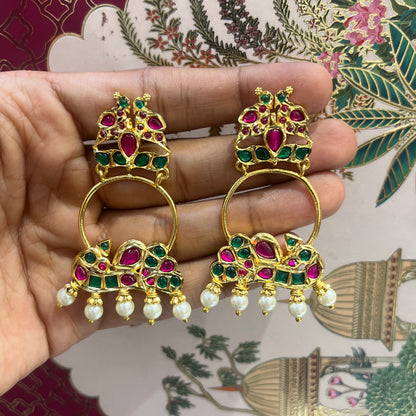Mayura Darbar Hyderabadi Jadau Earrings