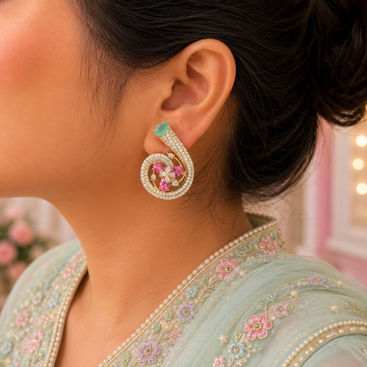 Aurora Swirl Stud Earrings