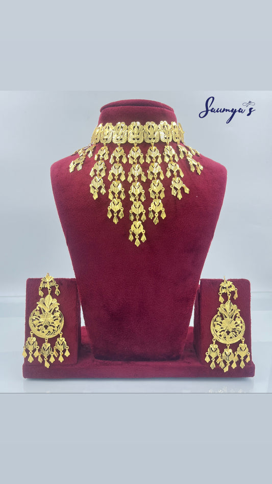 Royal Gold look V Shape Punjabi Set