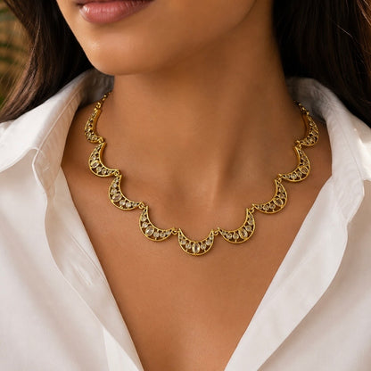 Chandrika Polki Crescent Necklace