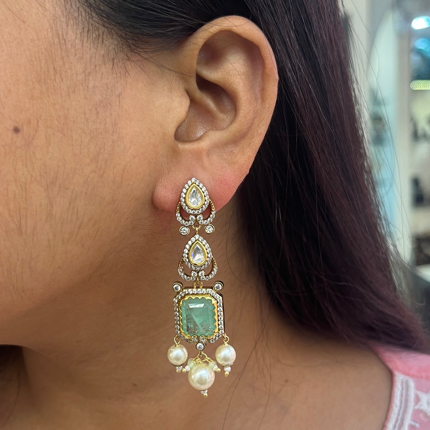 Noorika Dual-Style Moissanite Polki Necklace Set