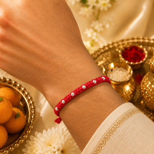 Minimalist Silver Bead Rakhi