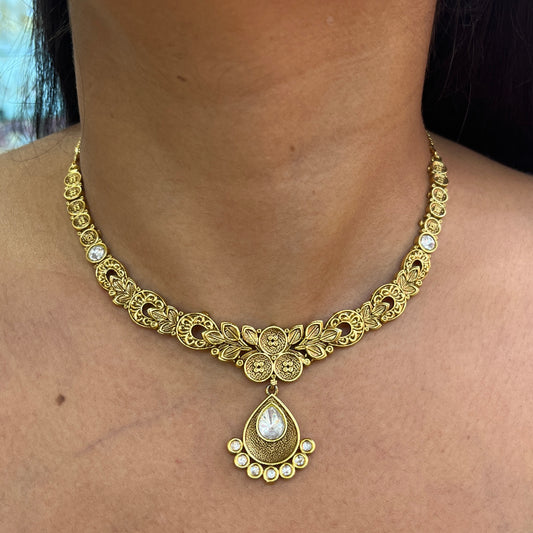 Aarohi Drop Kundan Necklace Set