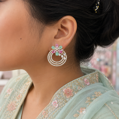Pastel Bloom Halo Earrings