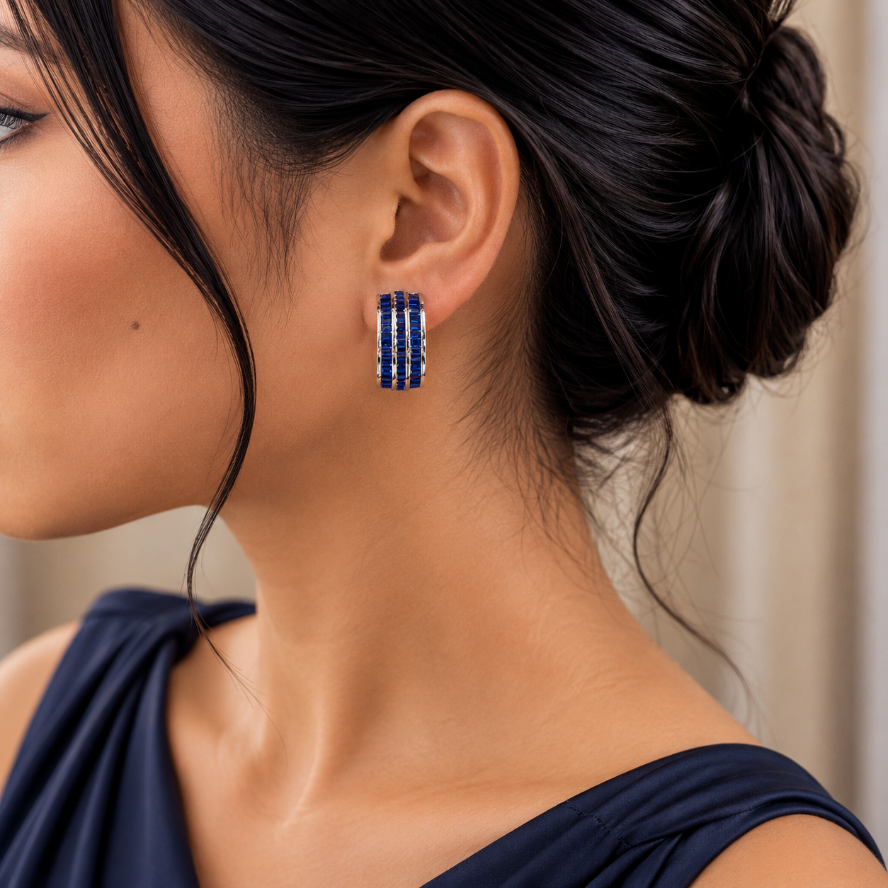 Luxe Triple Row Hoop Earrings