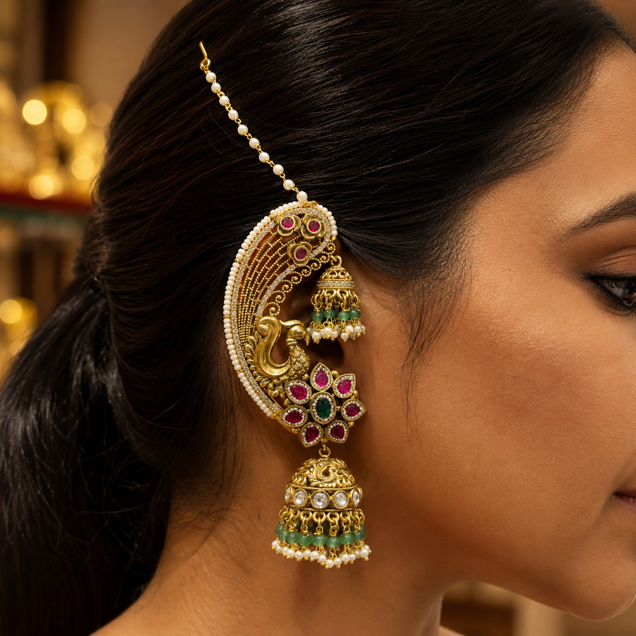 Royal Mayur Jadau Earcuffs