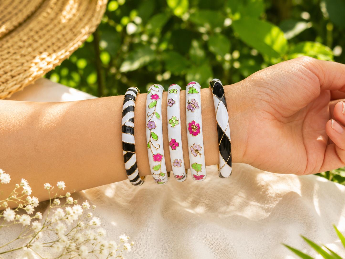 Bloom & Breeze Enamel Bracelet Stack