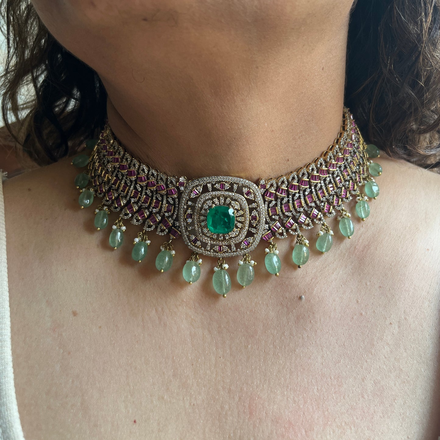 Scarlet Sage Moissanite Choker