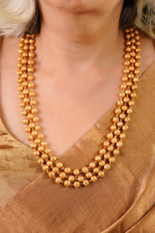 Golden Grace Matar Mala – 3 Line (925 Silver)
