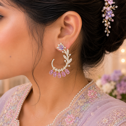 Botanical Bloom Ear Cuff Earrings