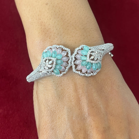 Pastel Bloom Cross Diamond Bracelet