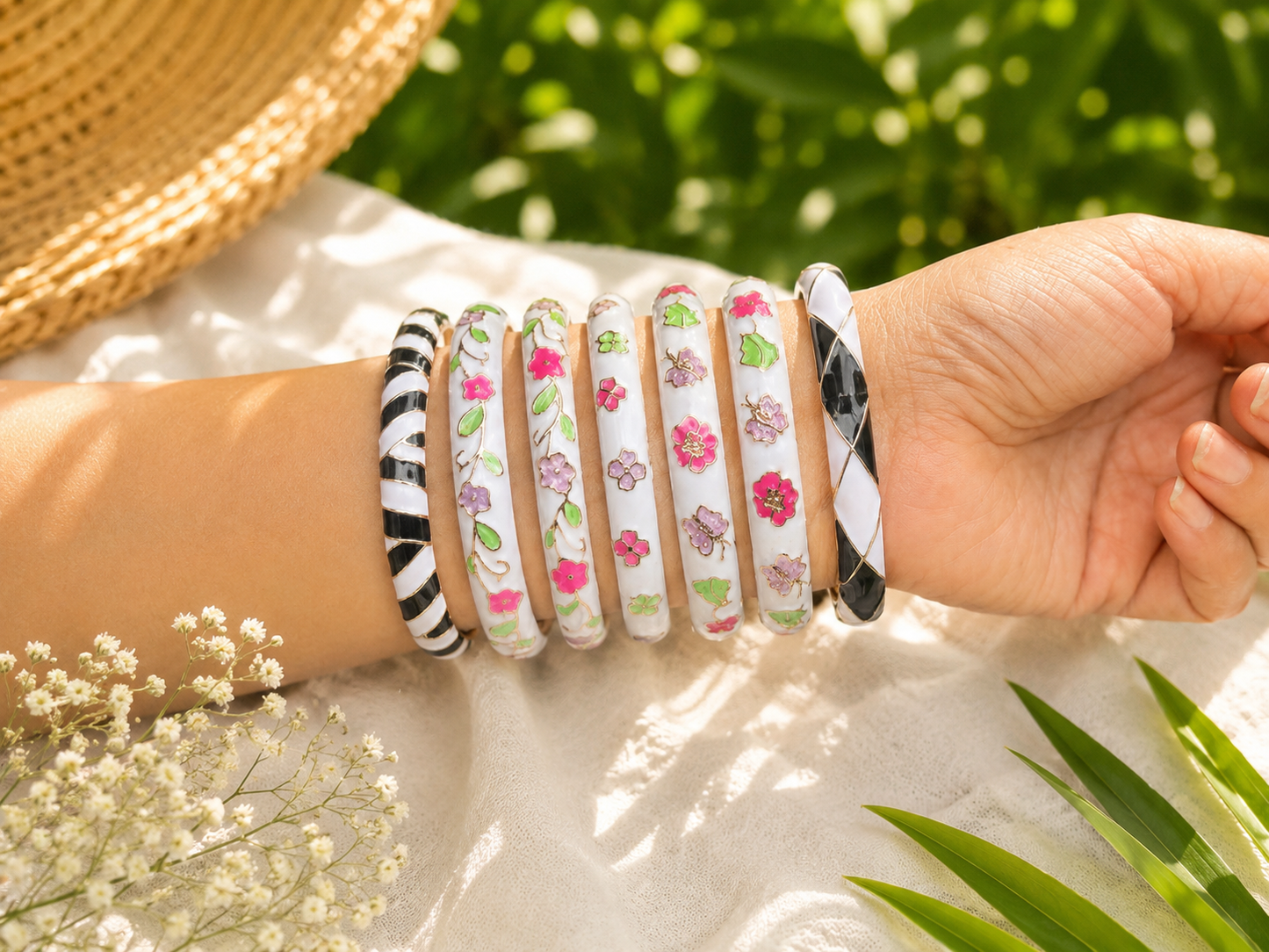 Bloom & Breeze Enamel Bracelet Stack