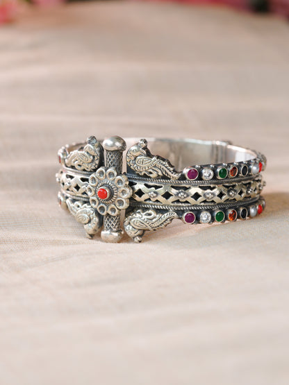 Navratna Peacock Elegance Bracelet