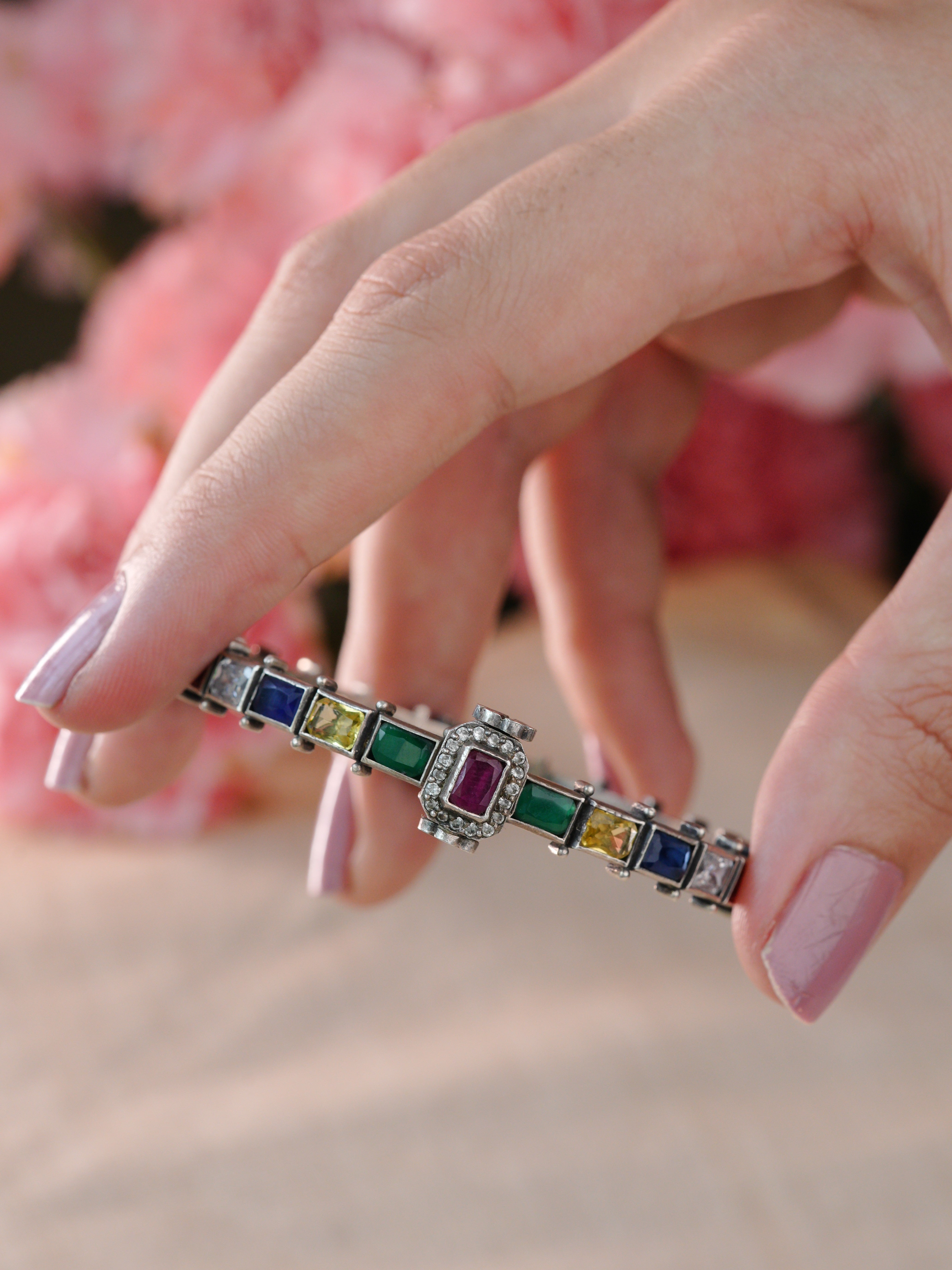Navratna Square Harmony Bracelet