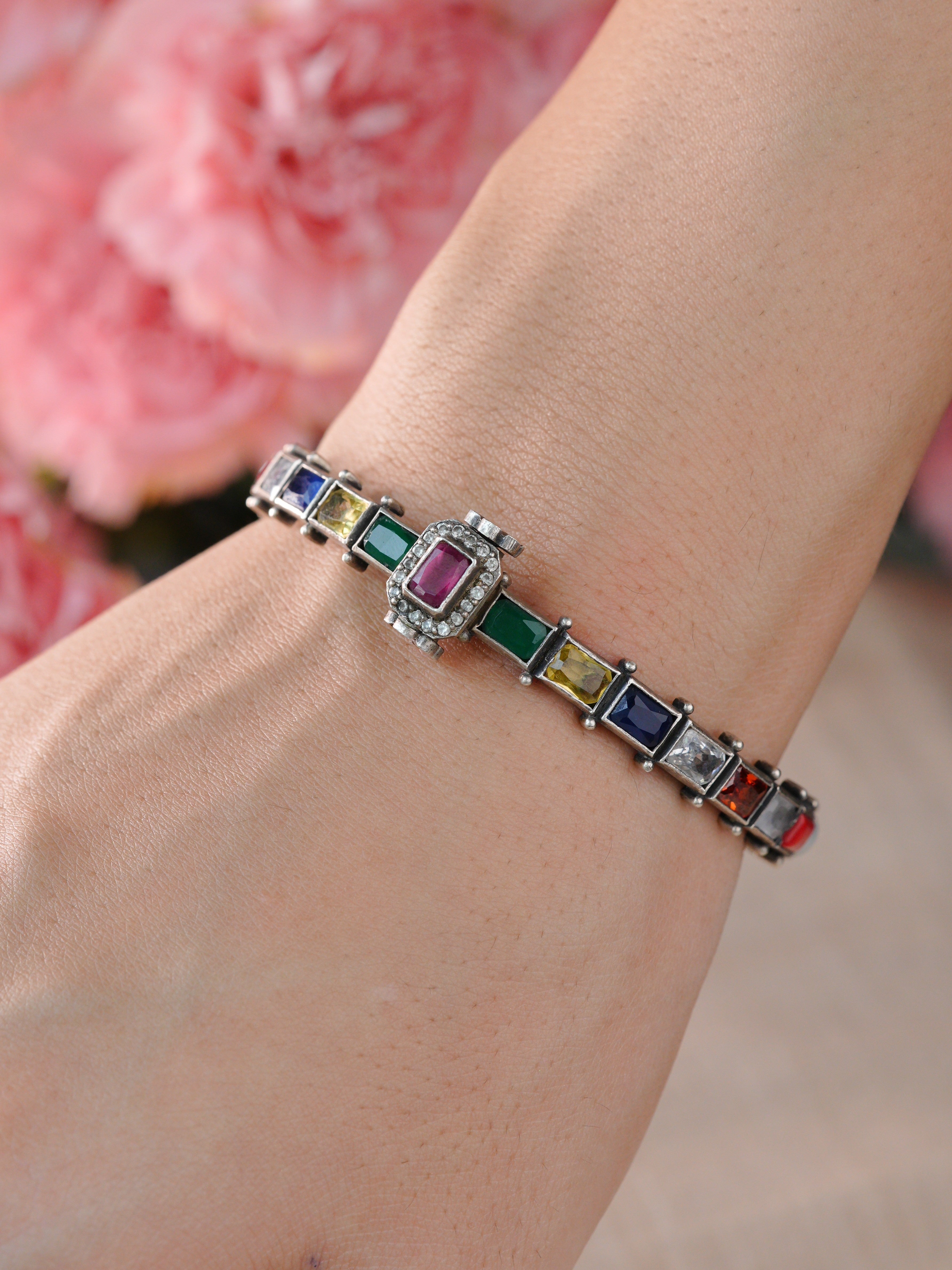 Navratna Square Harmony Bracelet
