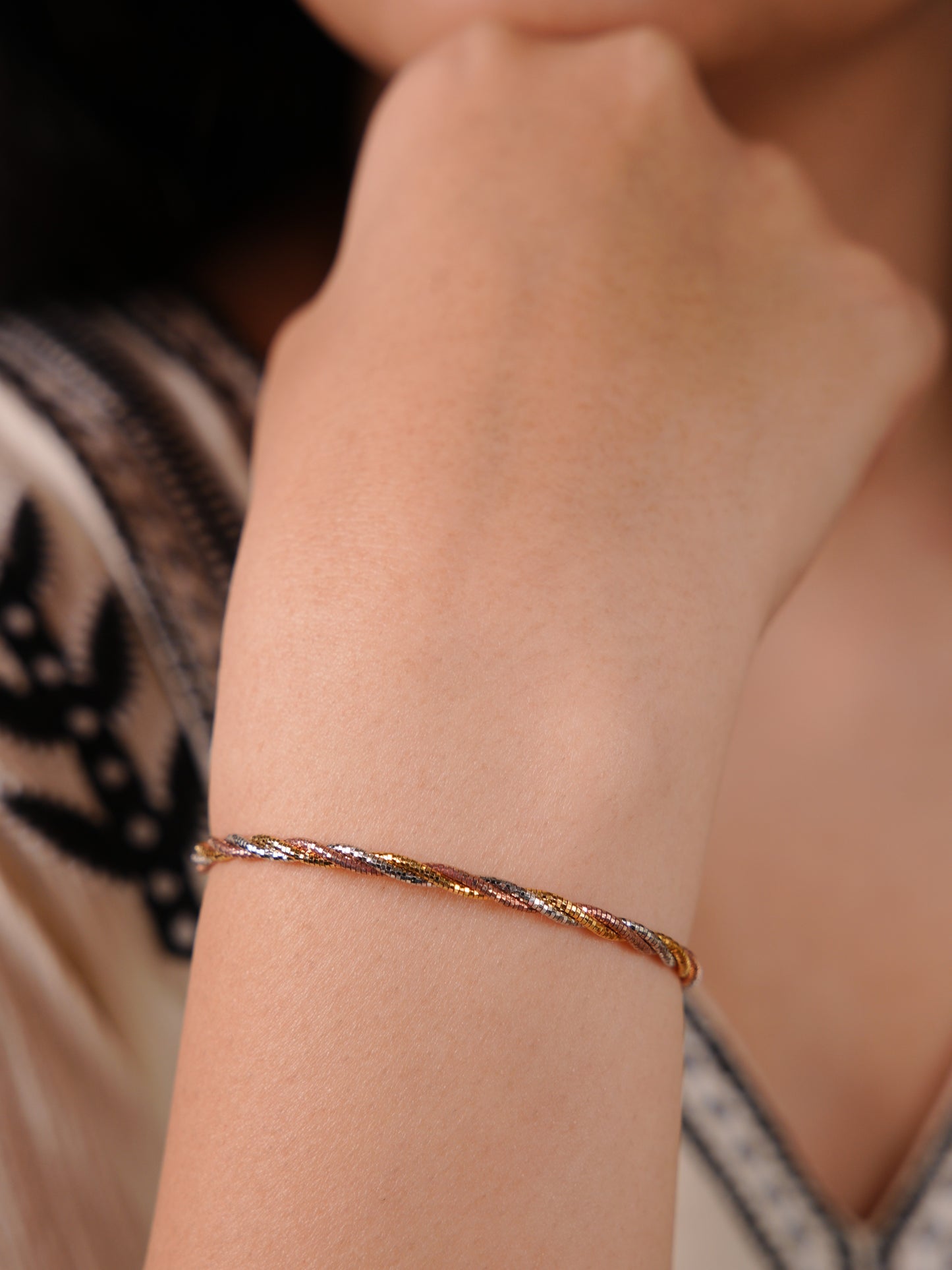 Luna Tricolored Spiral Braclet