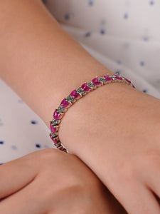 Ruby Blossom Marcasite Bracelet