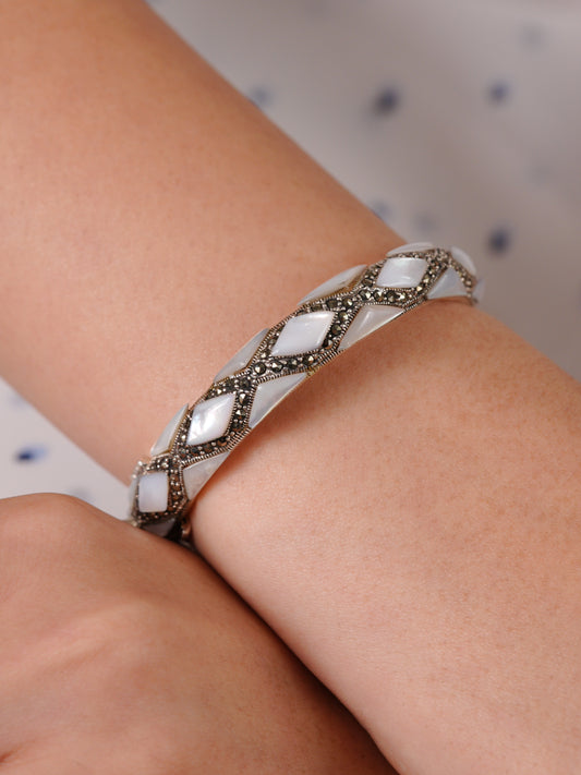 Celeste Marcasite & Mother-of-Pearl Shell Bracelet