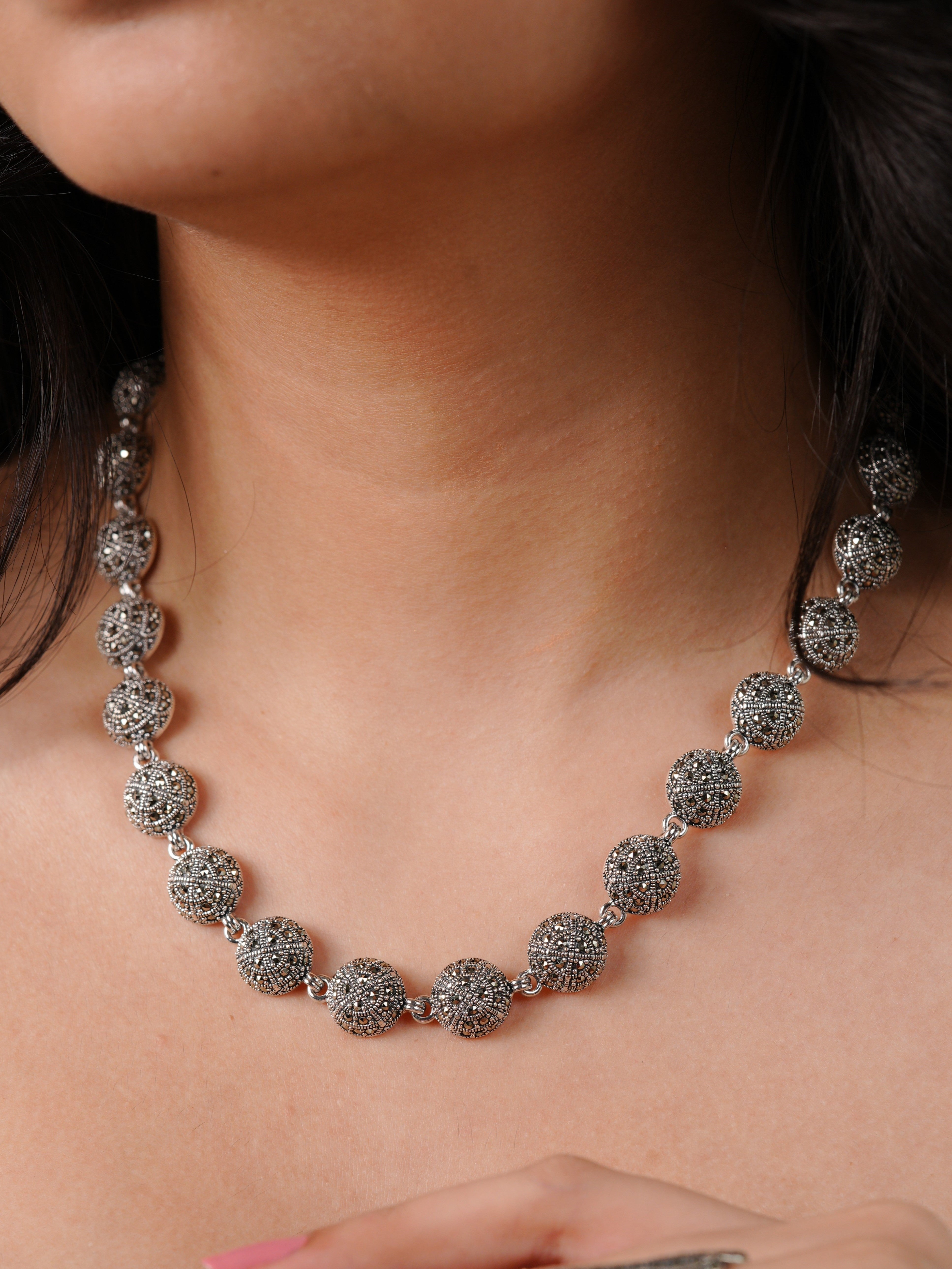 Eternal Gleam Marcasite Necklace