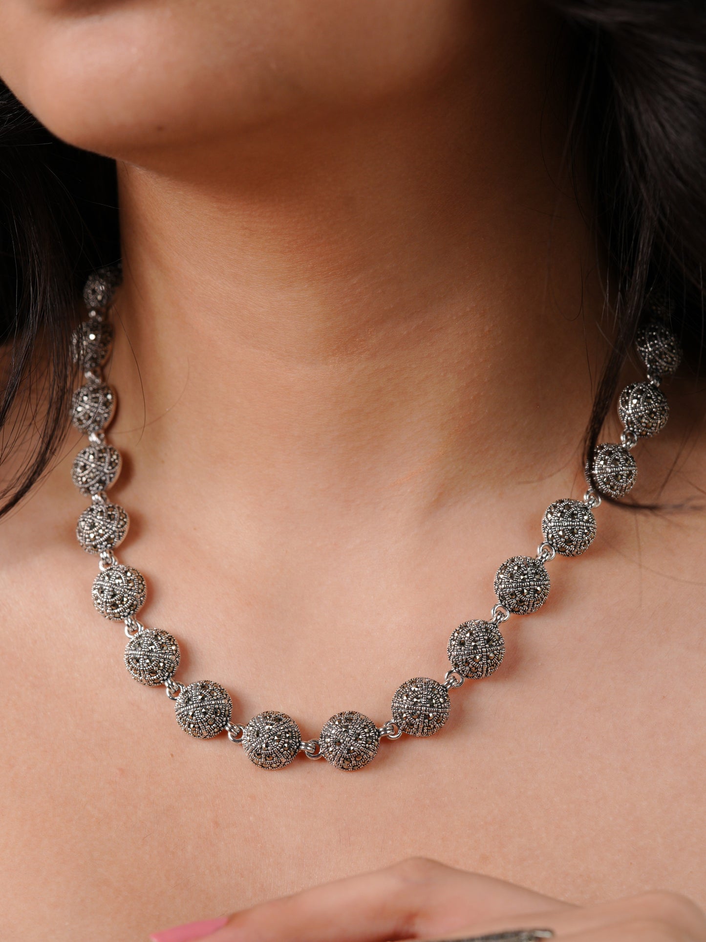 Eternal Gleam Marcasite Necklace