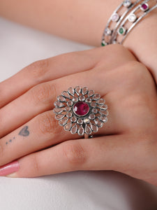 Heritage Bloom Polki Ring
