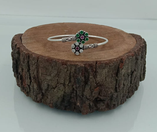 Beautiful Multi Colour Cut Stone Flower Flex Bracelet