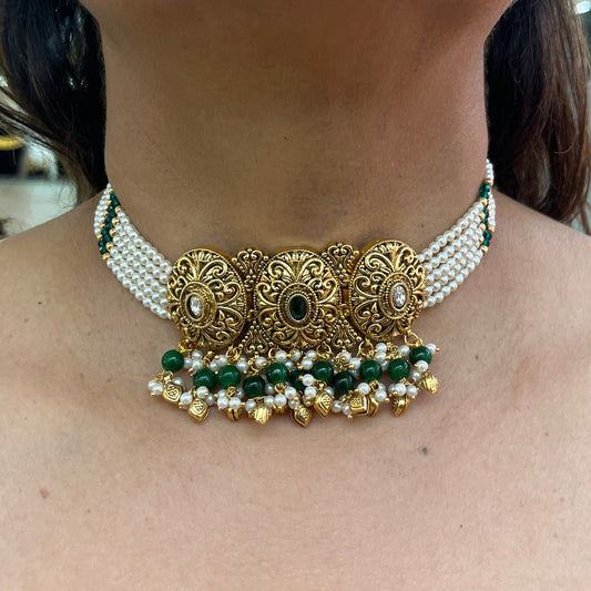 Minimal Oval Tukdi Choker Set