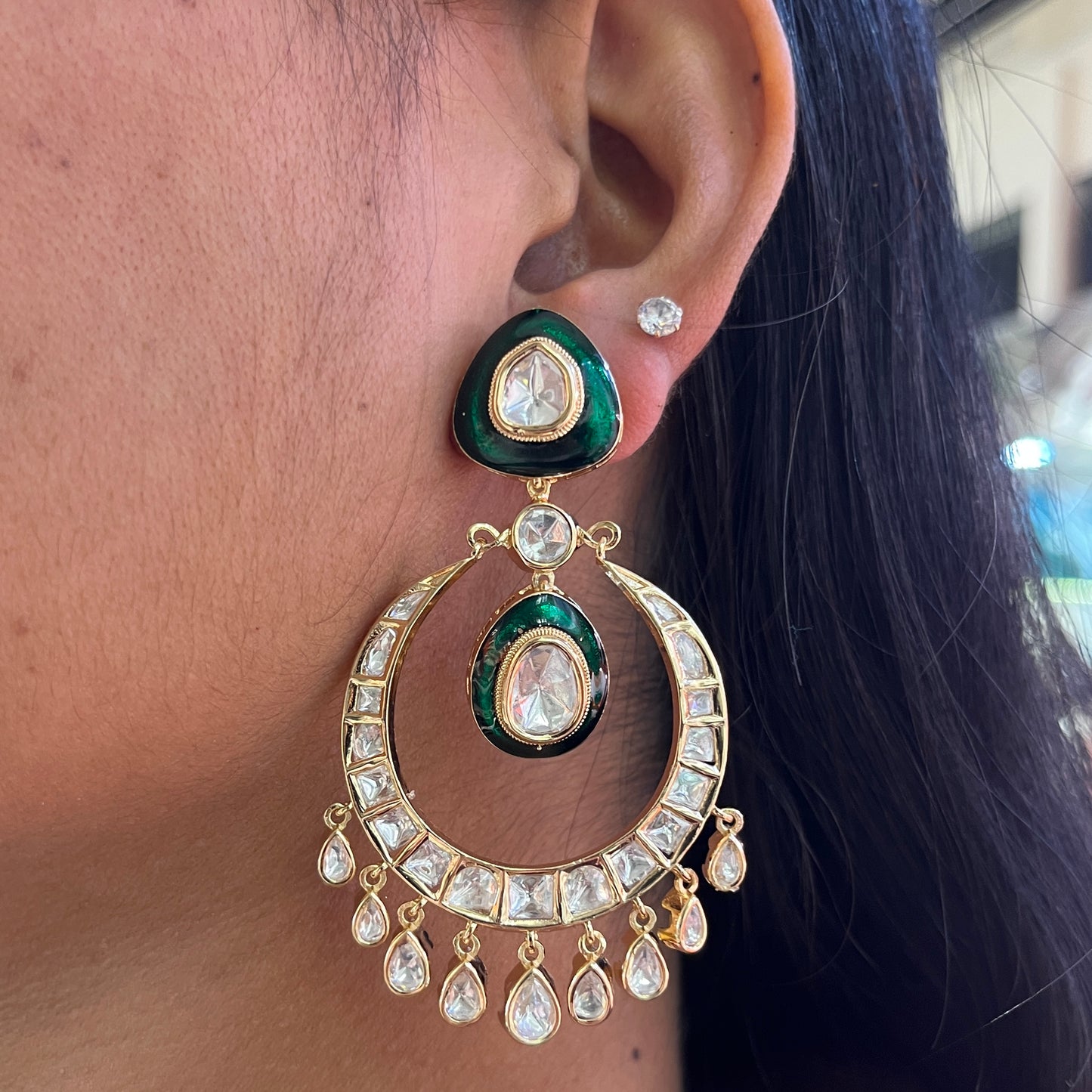 Alia-Inspired Kundan Chandbali Earrings