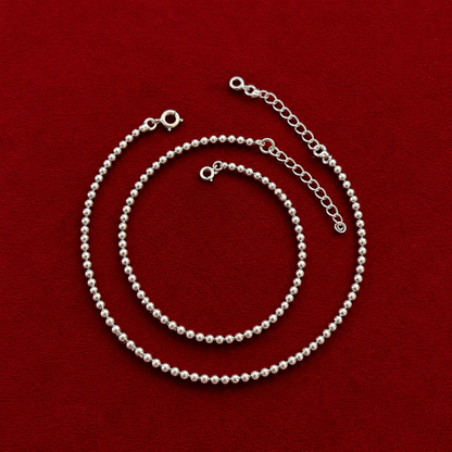 Silver Dewdrop Anklets