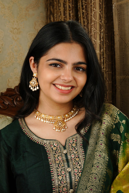 Geometric Tukdi Kundan Necklace