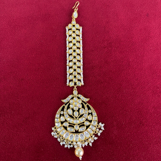 Pushp Chand Moissanite Polki Tikka