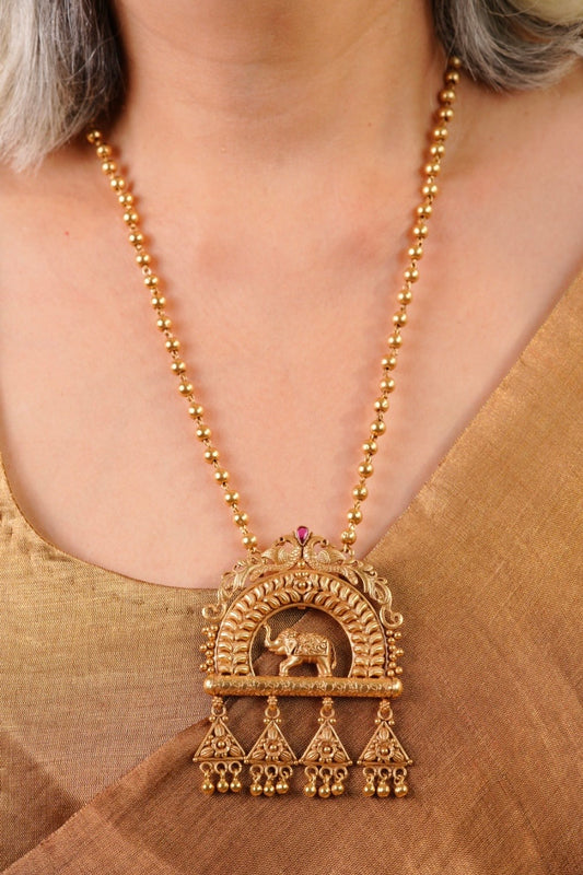 Gaja Mayura Heritage Long Necklace Set