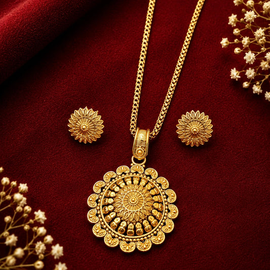 Aarunya Sunflower Pendant Set