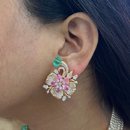 Blush Bloom – Rose Gold Floral Chic Necklace Set